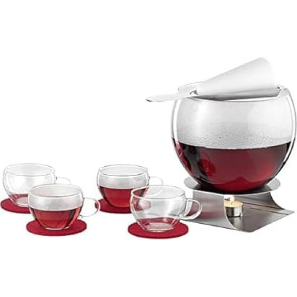 Bohemia Feuerzangenpunch Set 11-Piece Glass, Transparent, 26 x 23 x 23 cm, Units