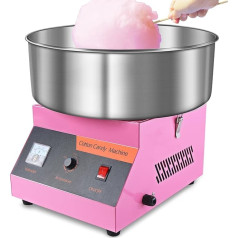 Electric Cotton Candy Machine, 1000 W Commercial Cotton Candy Machine, Cotton Candy Machine with Stainless Steel Bowl & Sugar Spoon, Cotton Candy Machine for Family Parties, Children's Birthdays, Pink