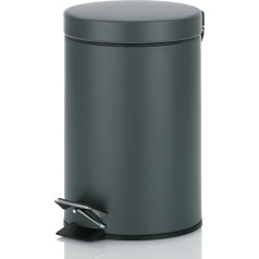Kela 3 Litres Cosmetic Bin, Pedal Bin, Trash Bin, Dustbin, dark grey, 17 x 17 x 26 cm