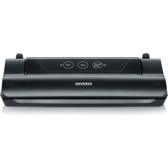 SEVERIN FS 3610 Vacuum Sealer with 10 Vacuum Bags (28 x 35 cm), Fully Automatic Vacuum Sealing and Welding, Plastic, Black,