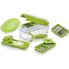 Genius Nicer Dicer Smart (10 Pieces) Vegetable Cutter, Onion Cutter, Mandolin Multi-Cutter, Vegetable Slicer, Fruit Cutter, Cube Sticks, Cucumber Slicer, Chip Cutter