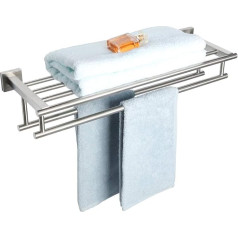 SAYAYO EGZ8000-LS Hand Towel Holder Bathroom Wall Mounted Stainless Steel Premium Double Bath Towel Holder for Bathroom and Kitchen 61 cm