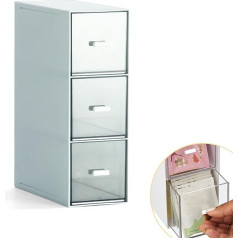 Kitchen Organiser with 3 Drawers, Storage Box for Tea Bags, Coffee Pods, Tea Box with 3 Drawers, Dressing Table Organiser, Plastic Tea Box for Tea, Coffee, Spices and Other Foods