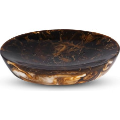 Ajuny Soap Dish Holder Shower, Resin Soap Dishes Self-Draining for Soap Pieces, Sponge, Soap Saving Bowl, Tray for Bathroom, Kitchen Sink, Easy to Clean, Brown