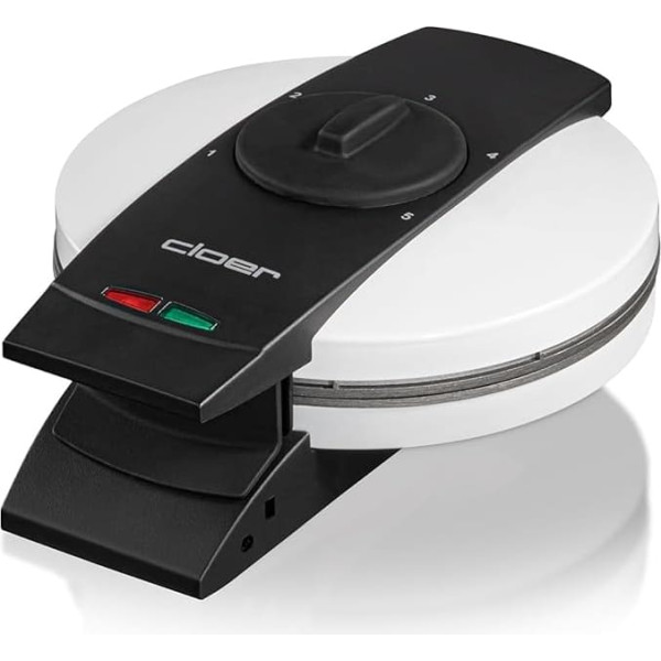 Cloer 1631HB Waffle Iron for 5 Individual Waffle Hearts, Non-Stick Coating, 930 W, Baking Light, Practical Stand Function, Metal, White