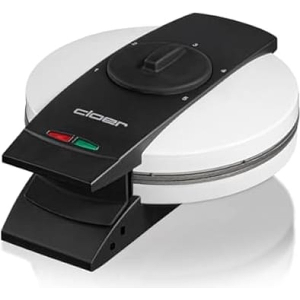 Cloer 1631HB Waffle Iron for 5 Individual Waffle Hearts, Non-Stick Coating, 930 W, Baking Light, Practical Stand Function, Metal, White