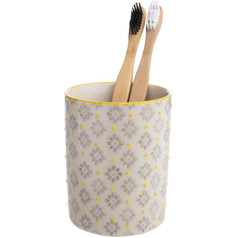 Tranquillo Traditional Toothbrush Holder for 2 Toothbrushes and a Ceramic Tube 8 x 8 x 10 cm