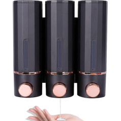 Triple Soap Dispenser 420 ml Wall Mounted Shower Gel Shampoo and Conditioner Dispenser Kitchen Detergent Container Hand Body Wash Liquid Soap Dispenser for Home Hotel