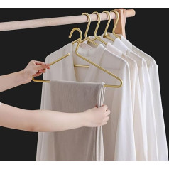 Premium Matte Golden Aluminium Clothes Hangers, Pack of 10, 41.5 cm Extra Smooth & Durable Metal Shirt Hangers, Aluminium Alloy Hangers, Clothing Support, Clothing Hang