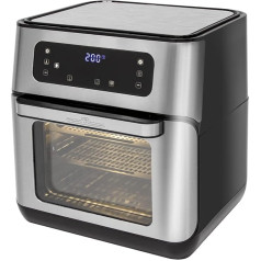 ProfiCook® Hot Air Fryer, 9 Automatic Programmes, XXL, 1500 Watt, 200 °C, 11 Litre Capacity, 4 Insertion Heights, Stainless Steel, LED Display, Optimal Baking Results, Many Accessories, PC-FR 1200