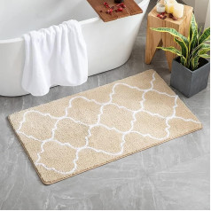 MIULEE Morocco Non-Slip Bathroom Mat, Fluffy Shower Mat, Decorative Mat, Absorbent Soft Mat for Bathroom, Living Room
