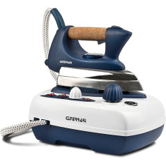 G3 Ferrari G40019 Getto-VAP Professional Steam Iron System, 2000 W, 700 cc Water Tank, 3 Bar Pressure, Adjustable Thermostat, Separate On for Iron/Boiler, Blue/White