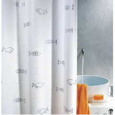 Spirella Anti-Mould Shower Curtain – Anti-Bacterial, Washable, Waterproof, Polyester, 