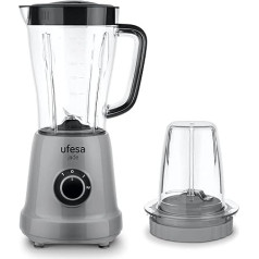 Ufesa BS4709 Jade Blender + Spice Mill Accessories, 500 W, 1.5 L Jug, 2 Speeds + Turbo, 4 Stainless Steel Blades, BPA-Free