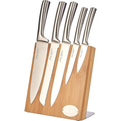 Pradel Jean Dubost 18521 Bamboo Block with 5 Stainless Steel Knives