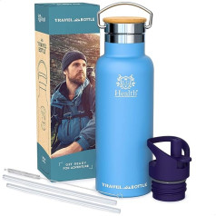 LG Luxury & Grace Stainless Steel Water Bottle 500ml Vacuum Insulated Reusable Water Bottle with Straw BPA Free Sports Bottle with Neoprene Sleeve Thermal Flask for Hot and Cold Drinks