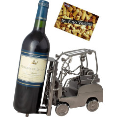 BRUBAKER Wine Bottle Holder Stacker Driver Decorative Object Metal Bottle Stand with Greeting Card for Wine Gift