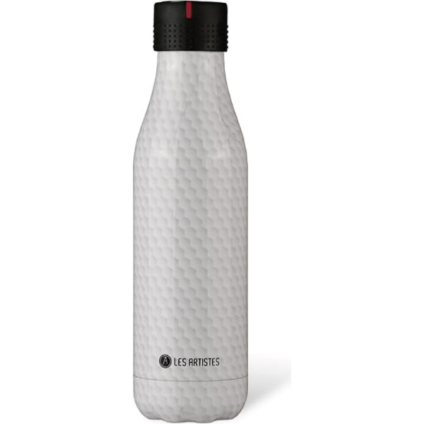 Les Artistes Paris Bottle Up A-8144 Vacuum Flask Made of Stainless Steel and Polypropylene Honeycomb 500 ml Dimensions: 7.05 cm x 7.05 cm x 25.4 cm