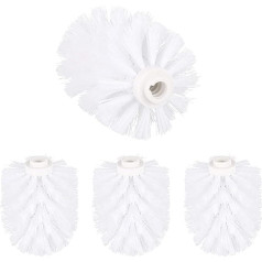 SacJkt Toilet Brush Head, Durable Round Toilet Replacement Brush Head, Pack of 4 Plastic Replacement Toilet Brush Head, Bathroom Accessories (White, 80 mm)