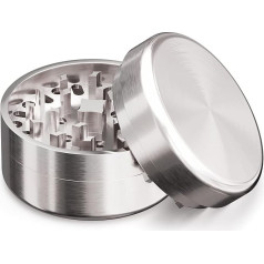 Stainless Steel Grinder Premium Crusher | 3-Piece | Steel Herb Mill with Razor-Sharp Grinder | Diameter 62 mm | Includes Protective Bag
