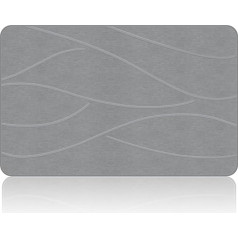 Stone Bath Mat, Diatomaceous Earth Bath Mat, Non-Slip Super Absorbent Stone Mat for Bathroom, Quick Drying, 60 x 39 cm, Grey, Rectangle