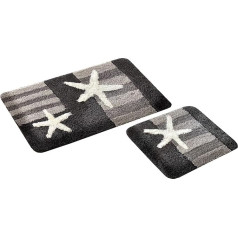 Goodway 2-Piece Bath Mat Set │ Bath Mat │ Bremen │ Grey │ Microfibre Super Soft