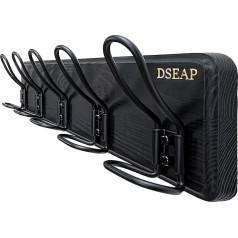 Dseap Coat Rack - Sturdy Vintage - Wooden Coat Rack in Country House Style, Rustic Hook Rack, Coat Hook Wall, Coat Hook with 5 Double Wire Hooks, G25A, Black