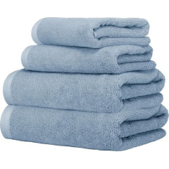 Ruggeri - Handtuch-Set 2 + 2 | Gesicht + Gästetuch | 100% Baumwolle, extra weich, 500 g - Let's Color! (Hellblau)