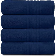 GC GAVENO CAVAILIA Luxury Jumbo Bath Towel 450gsm Super Water Absorbent Towels 4 Pack Navy Blue 80x170cm
