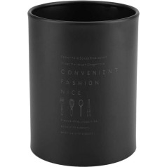 Kitchen Utensil Holder, Kitchen Utensils Container, Round Storage Rack in Northern European Style, Chopsticks, Fork, Spoon Holder, Home Utensils Organiser (Black)