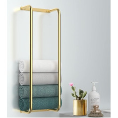 Towel Rack for Bathroom Bathroom Towel Storage Bath Towel Holder for Rolled Bath Towels Small Space Bathroom Organizer - Brushed Gold