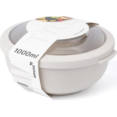 Amuse Tylla Bowl Food Storage Containers with Lid for Fridge Storage Jars Airtight as Camping Tableware, Salad Bowl or Snack Bowl 1000 ml Oat