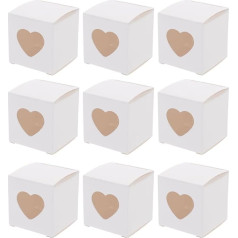 HEMOTON Pack of 50 Cake Transport Boxes Cardboard Biscuit Box Mini Cupcake Boxes Disposable Transparent Cake Box Cake Box with Window Gift Boxes Packaging Kraft Paper Box with Window