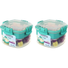 Sistema Snacks To Go Food Container, 400 ml, Small Snack Tin with Compartments, BPA-Free, Single Unit (Pack of 1) (Pack of 2)
