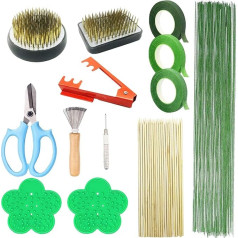 N|A Woohome 13-Piece Flower Arrangement Tool Set, Flower Frog with Rubber Seal, Round Flower Holders, Floral Crepe Tape, Flower Arrangement Bases for Flower Arrangement Art Home Decoration