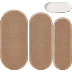 3 Sizes Tan Ceramic Stencil for Clay, Wood Oval Ceramic Stencils Pottery Tools for Handbuilding Dish Plate DIY Craft Supplies