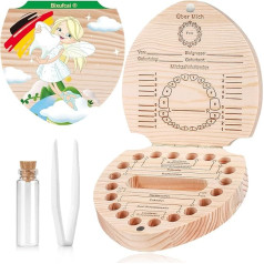 Wooden Tooth Box Girls & Boys Milk Teeth Box Storage Box for Baby Teeth Tooth Box for Milk Teeth Boys & Girls with Display Function Memory Box Baby Gifts for Birth (Tooth Fairy (Colour))