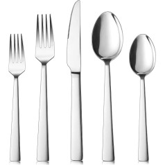 Herogo Cutlery Set, 30-Piece Stainless Steel Cutlery Set for 6 People, Silver Cutlery Set for Family/Party/Hotel, Cutlery with Knife, Fork, Spoon, Highly Polished, Dishwasher Safe