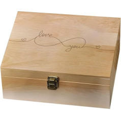 arricraft Infinite Love Memory Wooden Keepsake Box with Lid, Decorative Storage Box 