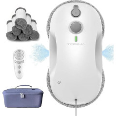 Tosima W3 Window Cleaner, Automatic Sprayer in Two Directions with Triple Safety System, 3800 Pa Suction Power, Intelligent Navigation & Kitchen Robot with Remote Control