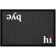 MoonWorks® Hi Bye Welcome Door Mat with Saying Funny Non-Slip & Washable Black 60 x 40 cm