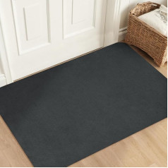 Aoxisicoo Indoor Doormat 80 x 120 cm, Washable Dirt Trapper Mat, Super Thin Entrance Door Mat, Non-Slip Dirt Trapper Durable Carpet, Absorbent Kitchen Runner, Dark Grey