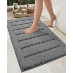 COLOR&GEOMETRY Bath Mat Bath Mat Non-Slip Washable 44 x 76 cm Absorbent Bath Mat Soft Bathroom Rug Bath Mat Grey for Bathroom Floor, Shower, Bathtub, Laundry Room