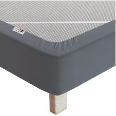 90 x 200 cm Cotton Bed Cover with Elasticated Straps - Renew and Modernise Your Old Bed - Colour Anthracite - 6 Sizes Available