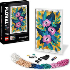 LEGO 31207 Art Flower Art, 3-in-1 Flower Decoration Set, Craft Set, Wall Decoration, DIY Botanical Room Decoration, Forest Pictures for Living Room, Creative Activity for Adults