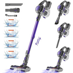 Authmic 40,000Pa | 50 Min Cordless Vacuum Cleaner, 450 W Battery Vacuum Cleaner with Brushless Motor, HEPAx4 and 1.6 L Dust Container, Anti-Tangle Brush Vacuum Cleaner for Pet Hair, Carpet and Hard