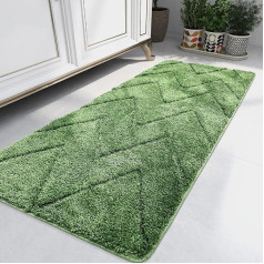Bathroom Rug - Bath Mats for Bathroom, Bath Runner, Non-Slip Bath Mat, Long Bathroom Decor, Water Absorbent, for Sink, Bathtub, Bath Rugs, Dark Green, 45 x 120 cm