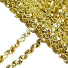 13 m 1 cm Wide Sequin Lace, Shiny Braided Decorative Ribbon Sequin Ribbon Glitter Border Made of Decorative Ribbon Decorative Ribbon Gift Ribbon Border Ribbon for DIY Sewing Costumes Craft