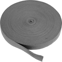 PATIKIL Cotton Twill Tape, Cotton Twill Tape, 25 mm (1 Inch), 50 Yards, Cotton Tape, Bias Binding Herringbone Webbing Trim for Sewing, Gift Wrapping, Crafts, DIY, Dark Grey