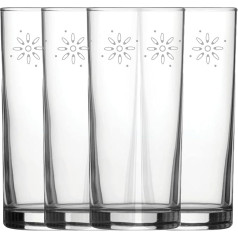 Hiball Engraved Fireworks Patterned Set of 4 12oz Water Cocktail Glasses Laser Engraved in the UK Gift for Him or Her, Birthday Gift, Housewarming Gift